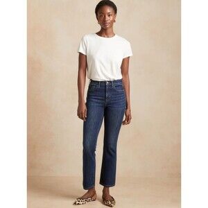 Banana Republic Size 27 Premium Denim High Rise Crop Boot Cut Medium Wash